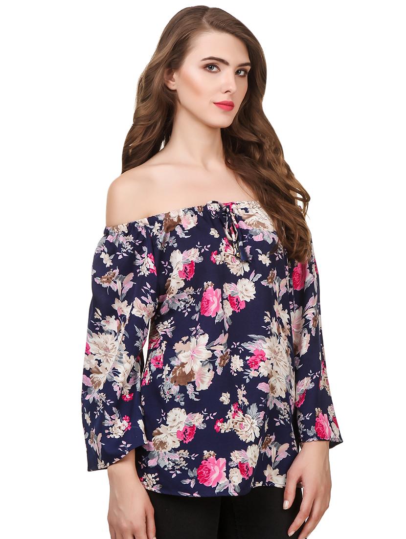 off shoulder floral top - 16401063 - Zoom Image - 2