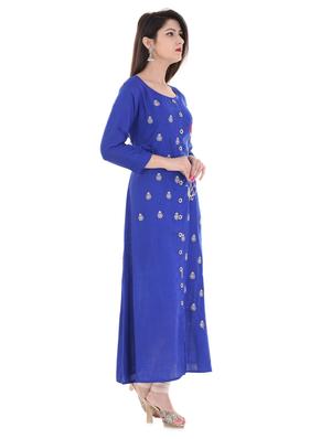 embroidered a-line kurta - 16401705 - Standard Image - 2