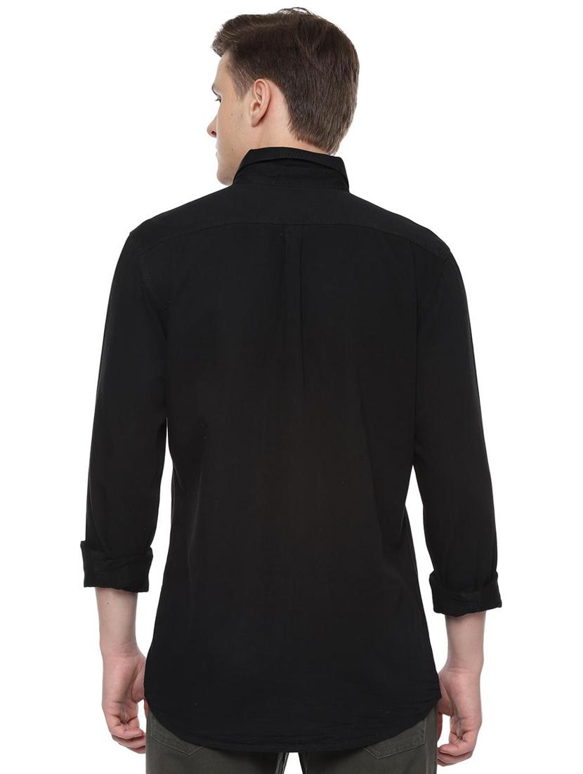 black solid casual shirt - 16402400 - Zoom Image - 2