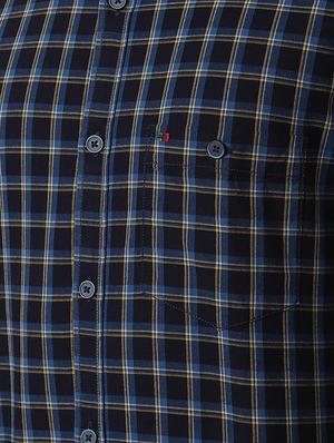 blue checkered casual shirt - 16402733 - Standard Image - 5
