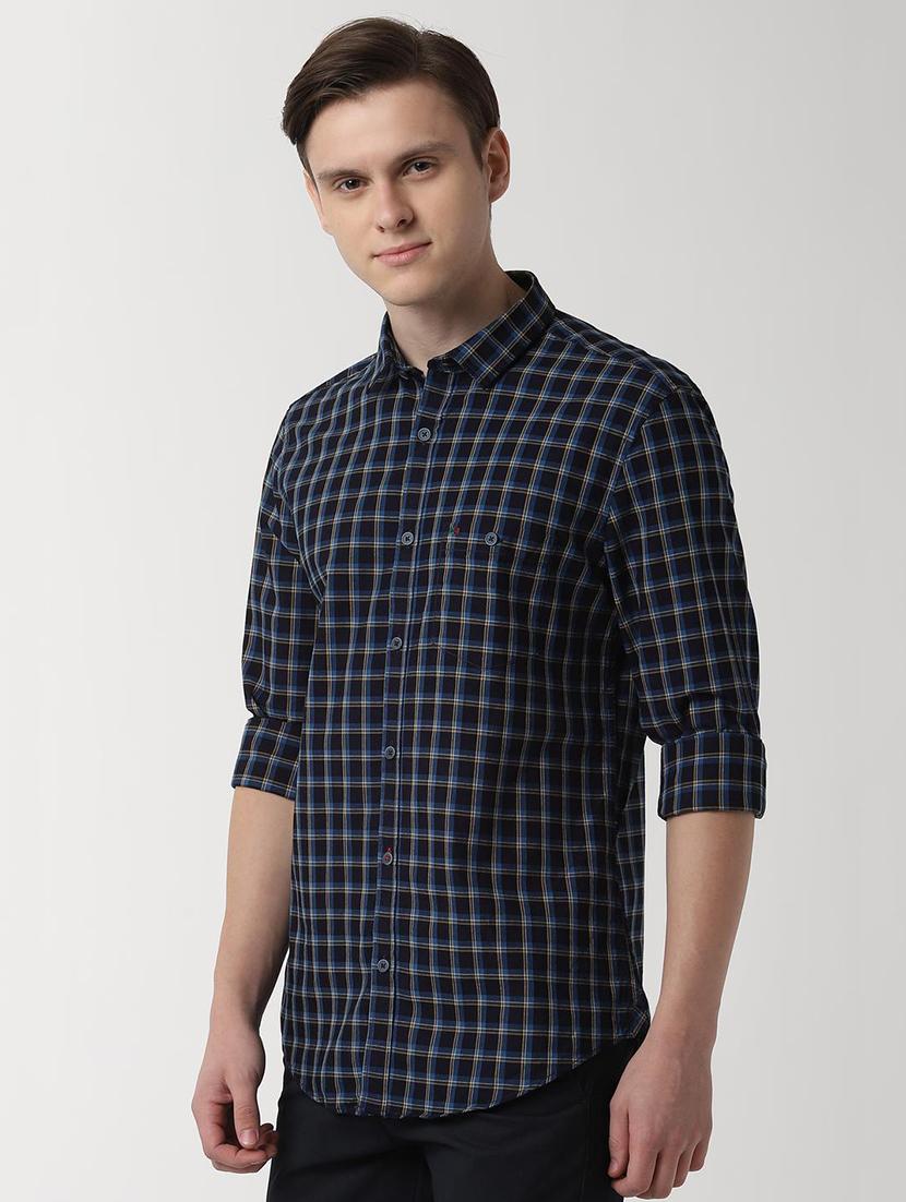 blue checkered casual shirt - 16402733 - Zoom Image - 2