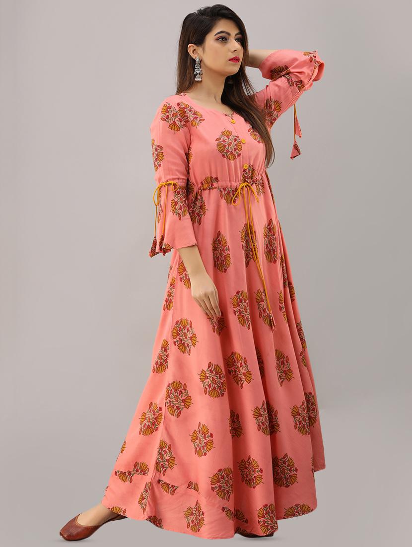 floral printed flared kurta - 16402837 - Zoom Image - 2