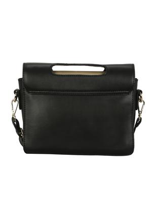 black leatherette (pu) regular sling bag - 16402916 - Standard Image - 2