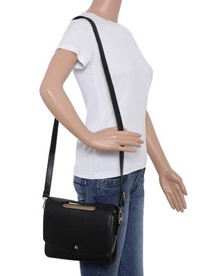 black leatherette (pu) regular sling bag - 16402916 - Standard Image - 5