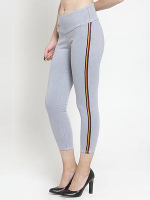 side taped high rise jeggings - 16403051 - Standard Image - 2
