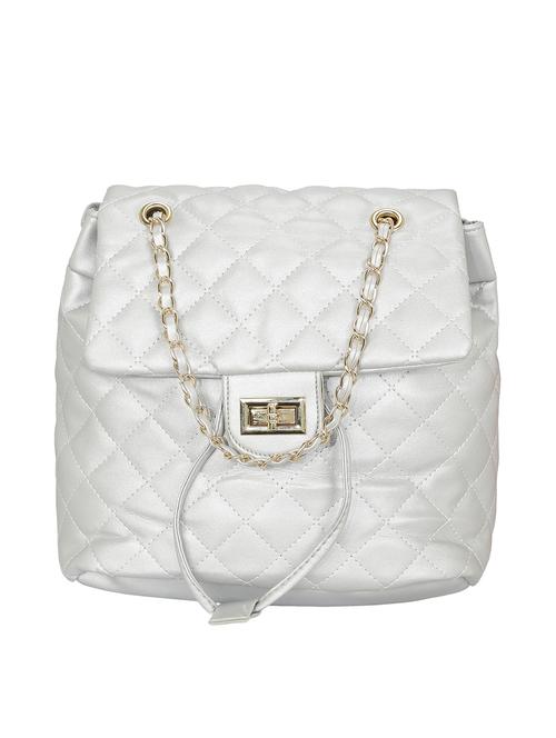 white leatherette (pu) regular backpack - 16403061 - Standard Image - 1