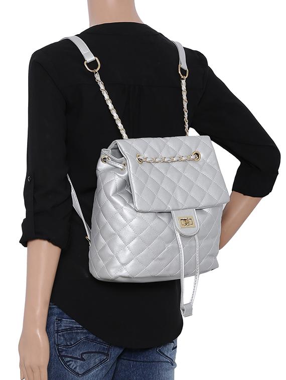 white leatherette (pu) regular backpack - 16403061 - Zoom Image - 5