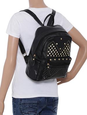 black leatherette (pu) regular backpack - 16403069 - Standard Image - 5