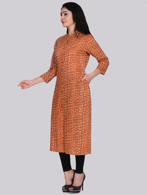geometrical printed a-line kurta - 16403635 - Standard Image - 2
