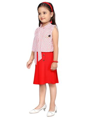 tie front polka dotted skirt top set - 16403949 - Standard Image - 2