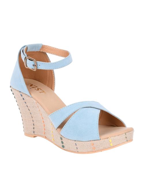 blue ankle strap wedges - 16404203 - Standard Image - 1