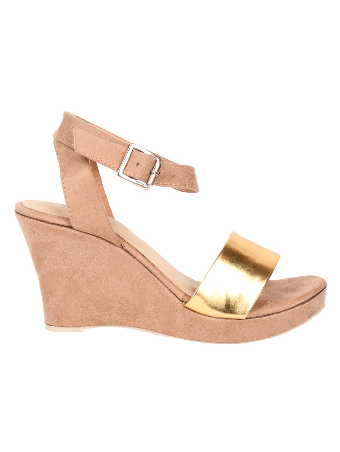 gold ankle strap wedges - 16404226 - Zoom Image - 2
