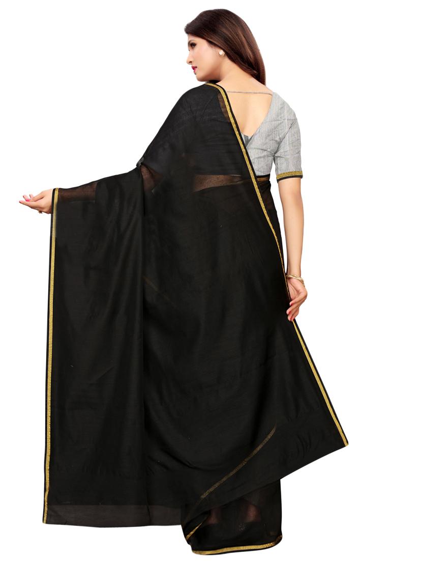 solid woven saree with blouse - 16405467 - Zoom Image - 2