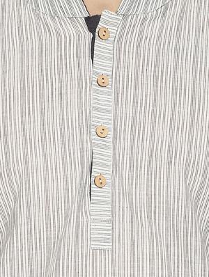 white striped long kurta - 16405657 - Standard Image - 5