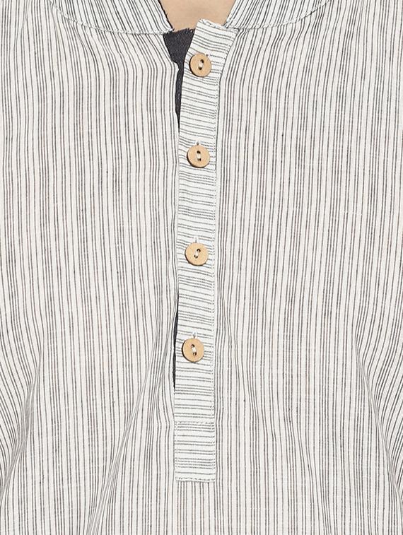 white striped long kurta - 16405657 - Zoom Image - 5