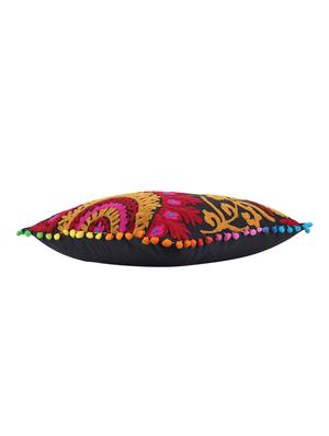 Dark Brown Aari Embroidered Cushion Cover 16x16 inches. Set of 2 pcs - 16406531 - Standard Image - 5