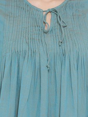pin-tucks lace detail gathered top - 16406966 - Standard Image - 5