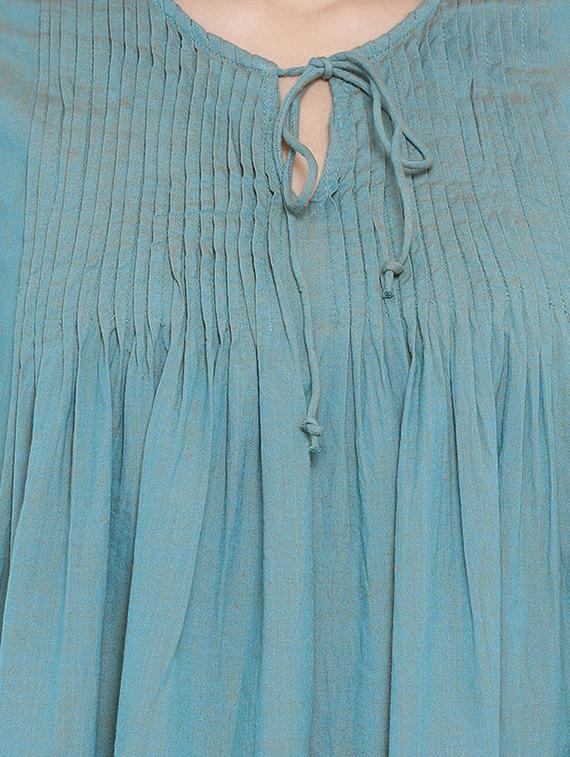 pin-tucks lace detail gathered top - 16406966 - Zoom Image - 5