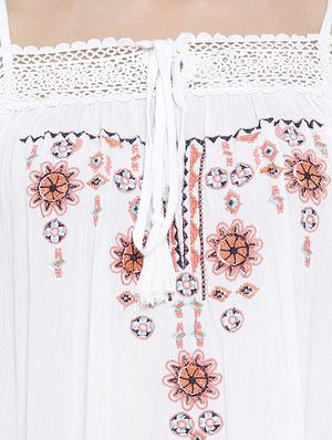 cold shoulder lace detail embroidered top - 16406970 - Standard Image - 5