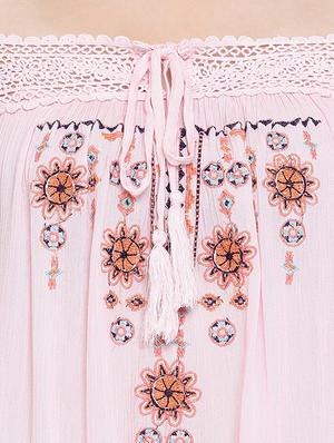 cold shoulder lace detail embroidered top - 16406972 - Standard Image - 5