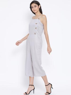 cami neck button detail jumpsuit - 16407049 - Standard Image - 2