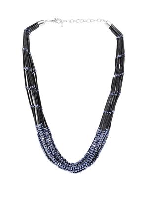 blue metal short necklace - 16407157 - Standard Image - 2
