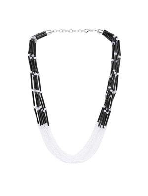 white metal short necklace - 16407159 - Standard Image - 2