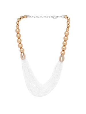 white metal short necklace - 16407163 - Standard Image - 2