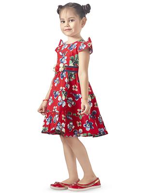 ruffle sleeved panel detailed frock - 16407480 - Standard Image - 2