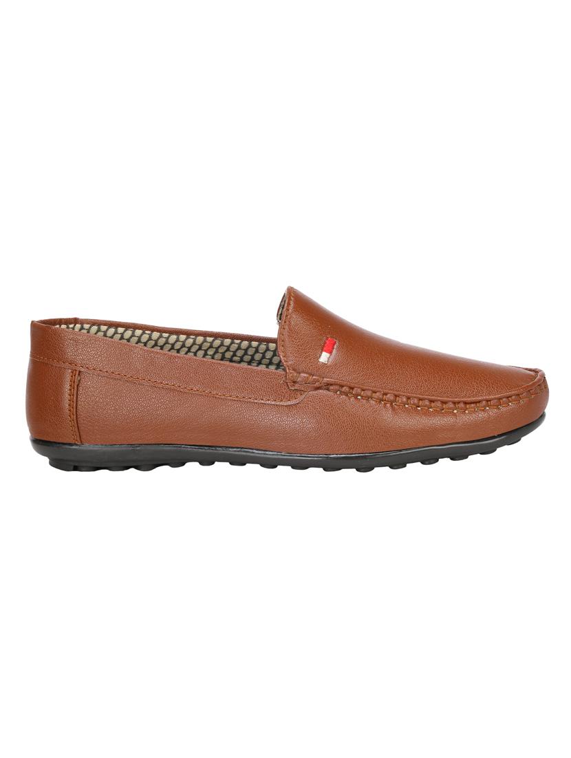 koxko tan leatherette slip on loafers - 16407637 - Zoom Image - 2