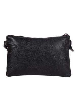 black leatherette (pu) regular sling bag - 16407803 - Standard Image - 2