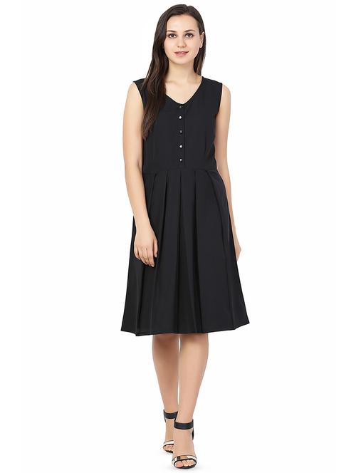 criss cross back pleated a-line dress - 16407950 - Standard Image - 1