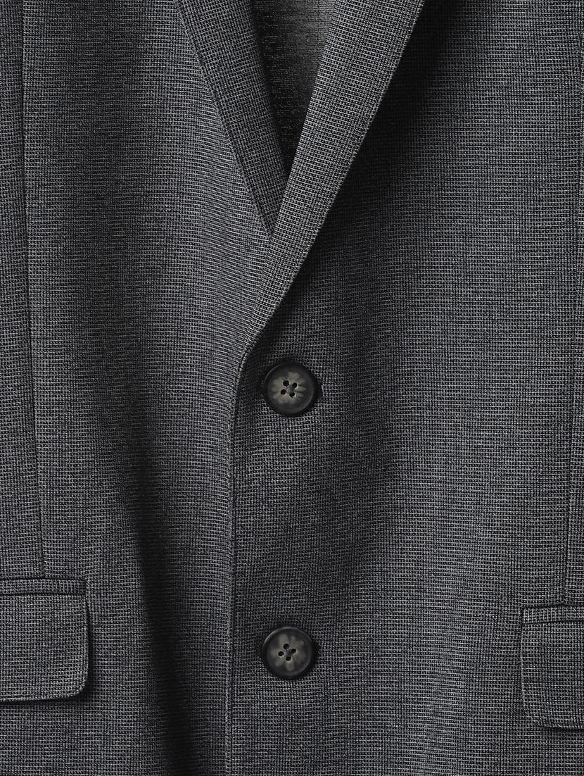 grey solid single breasted formal blazer - 16409180 - Zoom Image - 5
