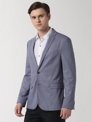 grey solid single breasted formal blazer - 16409181 - Standard Image - 2