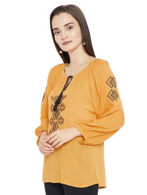 tie up neck embroidered top - 16409467 - Standard Image - 2