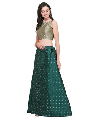 zari motifs flared lehenga - 16410334 - Standard Image - 2