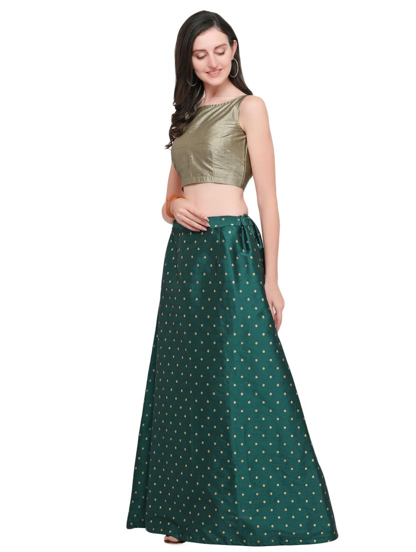 zari motifs flared lehenga - 16410334 - Zoom Image - 2