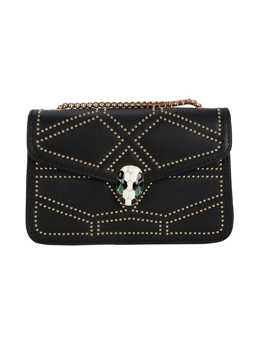 black leatherette (pu) regular sling bag - 16410423 - Zoom Image - 2