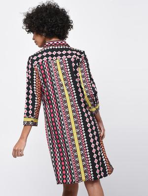 geometric printed shirt dress - 16416677 - Standard Image - 2