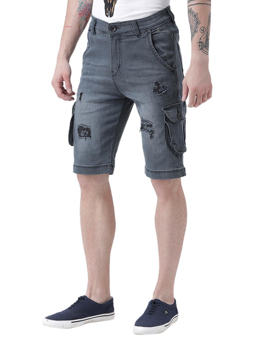 grey denim shorts - 16417315 - Zoom Image - 2