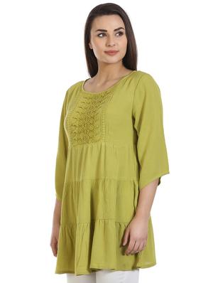 floral lace detail tiered tunic - 16417491 - Standard Image - 2