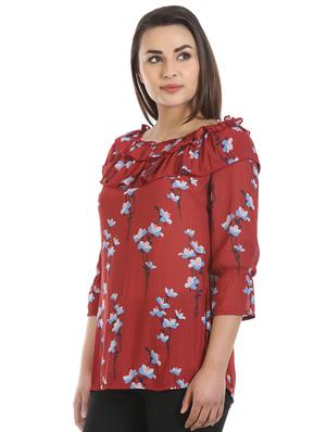 ruffle detail floral top - 16417507 - Standard Image - 2