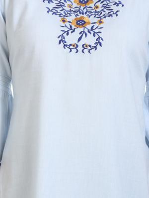bell sleeved floral embroidered top - 16417508 - Standard Image - 5