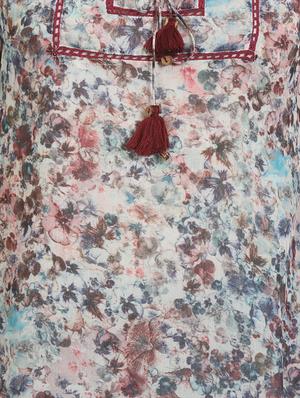 tassel tie up lace detail floral top - 16417515 - Standard Image - 5
