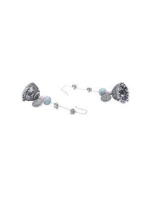 silver brass jhumka earring - 16417623 - Standard Image - 2