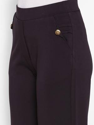 high rise solid culottes - 16417821 - Standard Image - 5