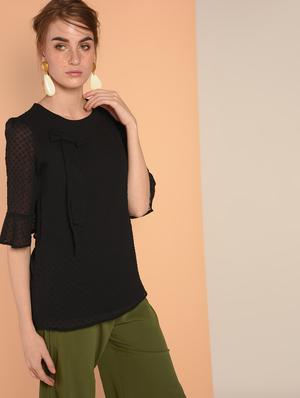 bow detail dobby top - 16417836 - Standard Image - 2