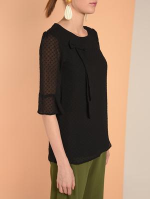 bow detail dobby top - 16417836 - Standard Image - 5