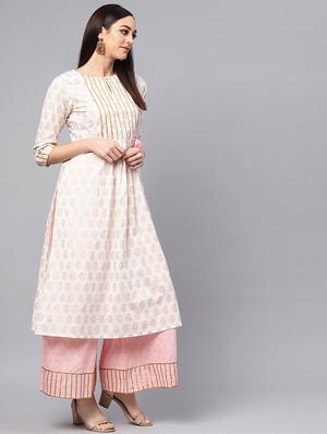 printed kurta palazzo set - 16417926 - Standard Image - 2