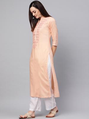 solid kurta palazzo set - 16417930 - Standard Image - 2